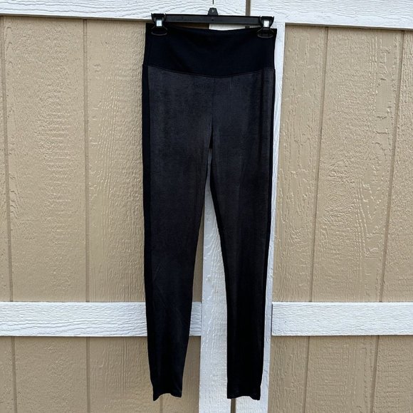 New Assets Spanx Faux Leather Front Leggings Very Black Women’s Size Medium - Picture 1 of 4
